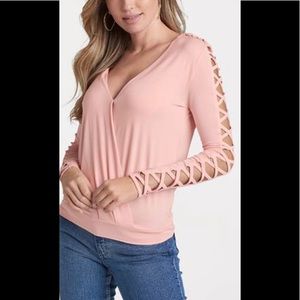 Lattice Sleeve Top Size: XL